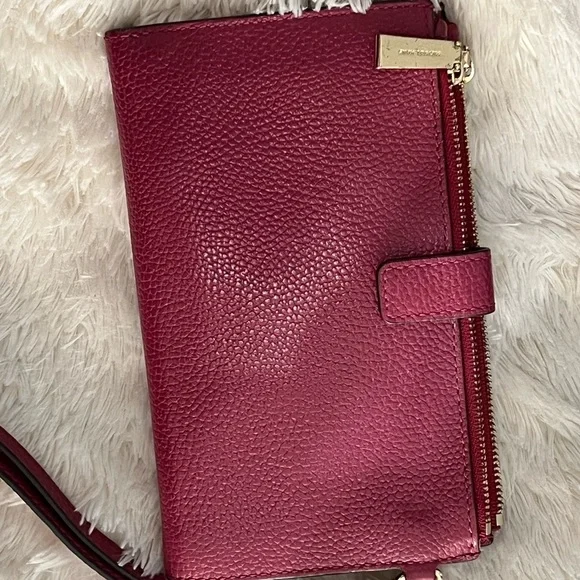 Michael Kors Burgundy Adele Leather wristlet Wallet - Picture 11 of 12